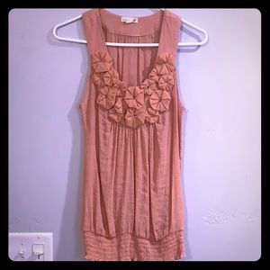 Peach Tank with rhinestones